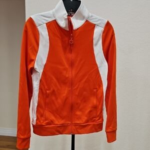 Tory Sport Vibrant Orange Track Jacket with White Panels - Sz XS